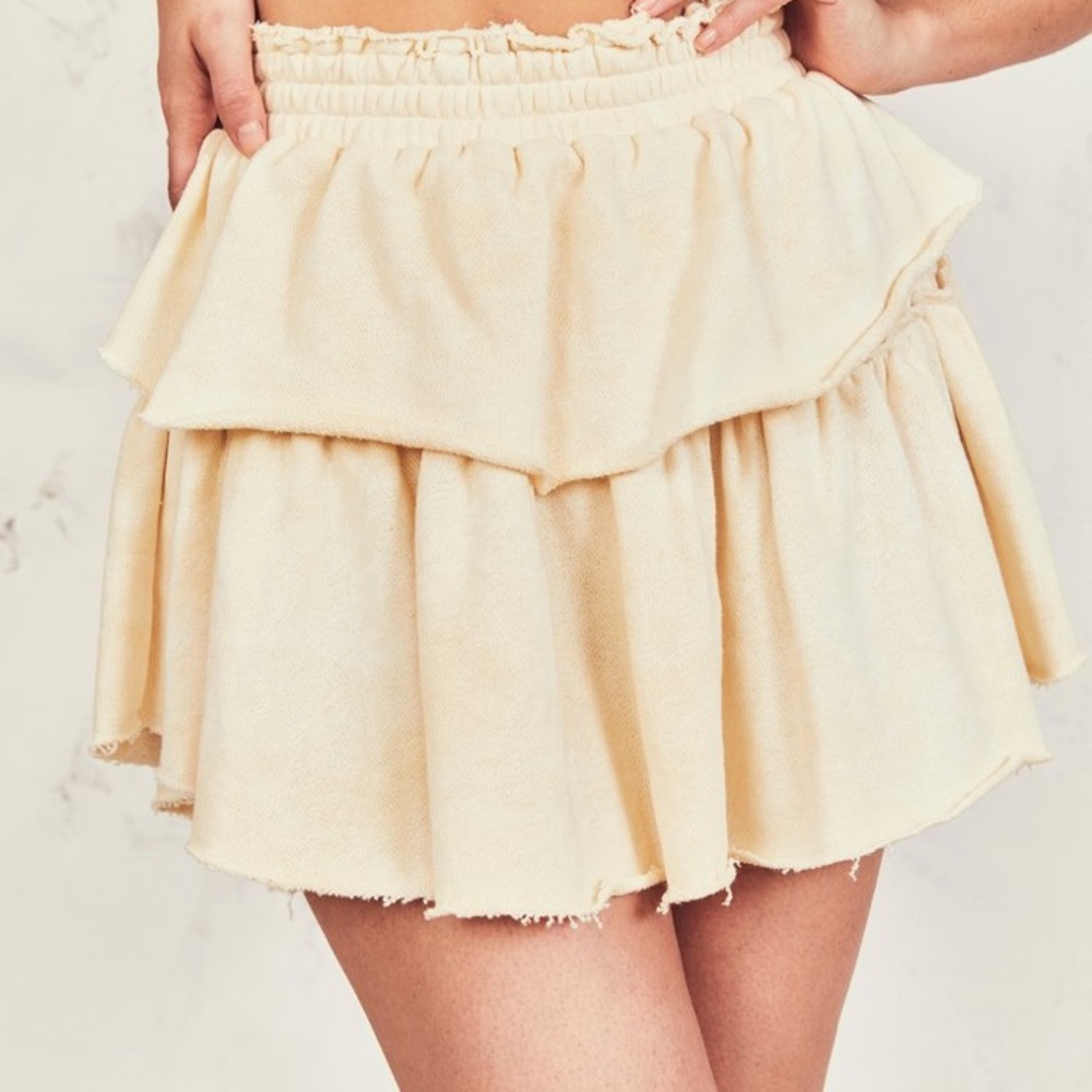 NWT Loveshackfancy ruffle mini skirt
